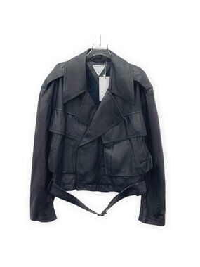 Bottega Veneta black lambskin leather jacket